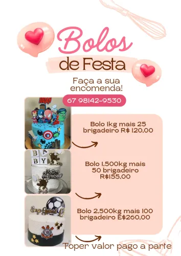Bolos e doces para a sua festa