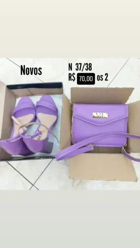 SANDÁLIA+BOLSA (NOVOS) E LINDOS