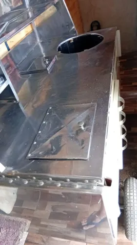 carrinho de lanches em aço inoxidável