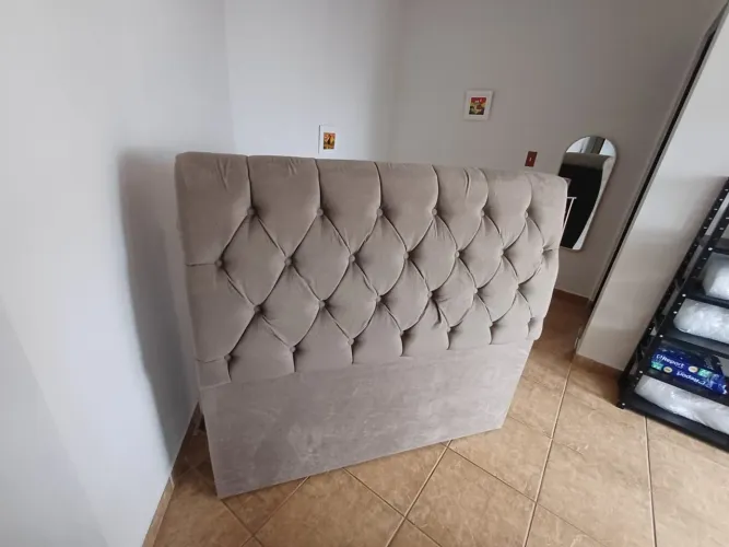 Cabeceira cama casal suede