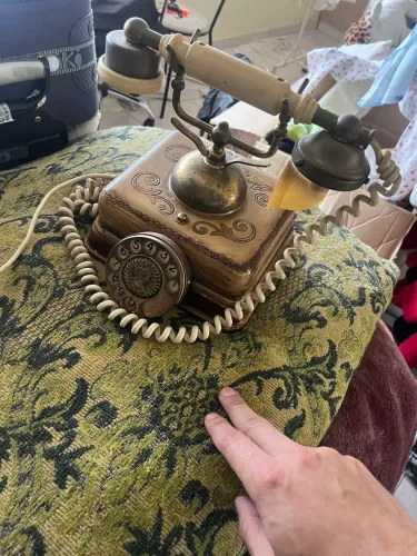Telefone Antigo Original com Disco - Funcional Mecânico - Peça Rara