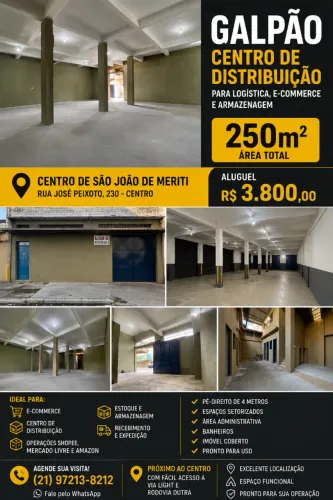 DEPÓSITO / CENTRO DE DISTRIBUIÇÃO 250m² - SÃO JOÃO DE MERITI