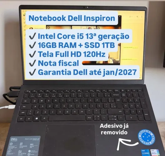 Notebook Dell Inspiron i5 13ª Geração 16GB SSD 1TB Tela 120Hz