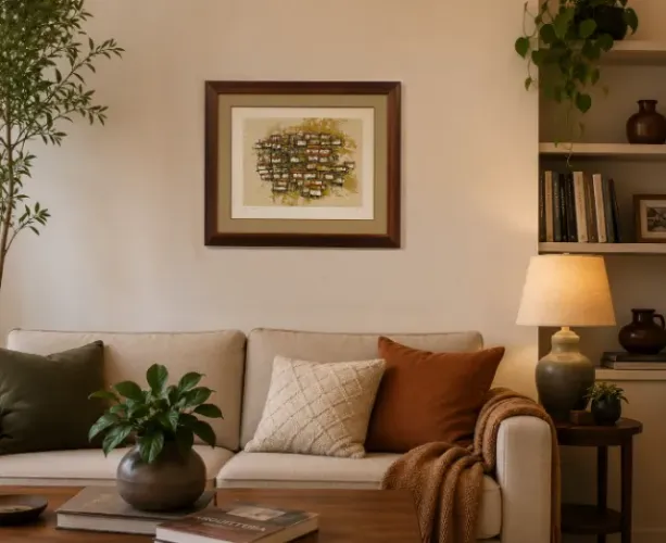 Quadro com gravura de Domicio Pedroso