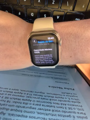 Apple Watch SE 3 40mm GPS+Cellular Estelar - Bateria 100%, 2 pulseiras