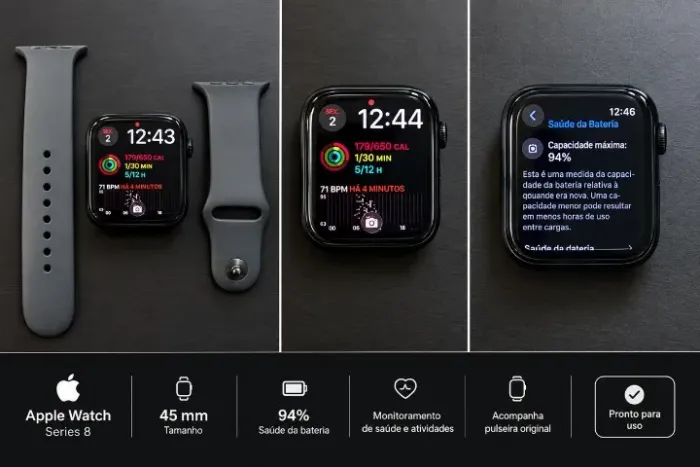 Apple Watch Series 8 - 45mm - Preto