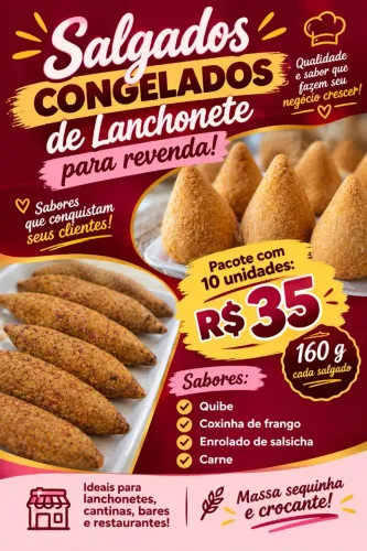 Salgados Congelados para Revenda - Preço de Atacado