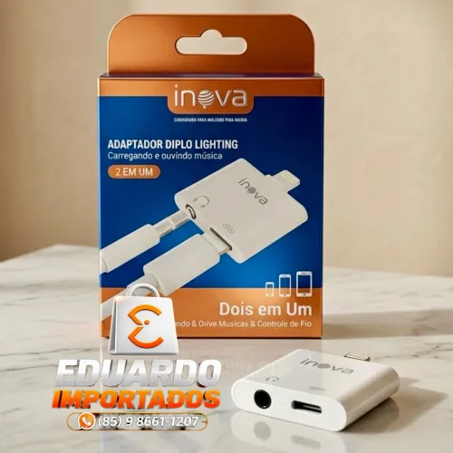 Adaptador para iPhone - 2 em 1 - Carregador e Fone de Ouvido Lightning