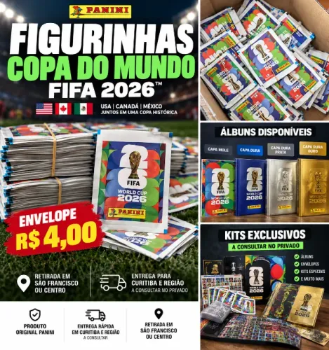 Figurinhas Copa do Mundo 2026 Panini - Envelopes R$ 4,00 + Álbuns