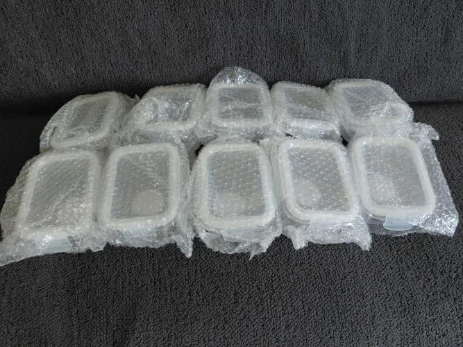 KIT 10 POTES DE VIDRO 370ML COM TAMPA HERMETICA<br>