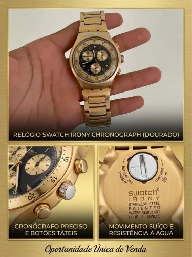 Swatch cara preta irony chronograph (banho original)