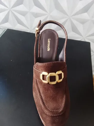 Slingback Plataforma Harrington Hi Camurça Marrom