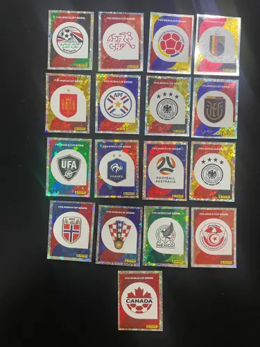 Figurinhas da Copa Escudos Brilhosas Perfiladas