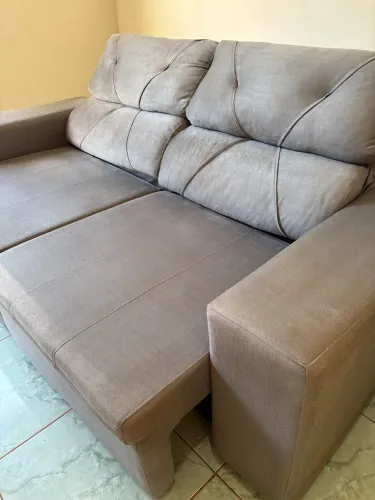 Sofá 3 lugares reclinável e retrátil 