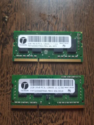3 módulos de Memória RAM DDRL3 2Gb Notebook
