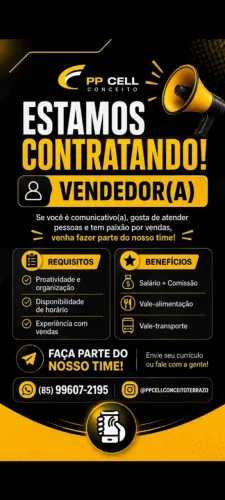 Vaga de vendedor loja de acessórios shopping terrazo Eusébio