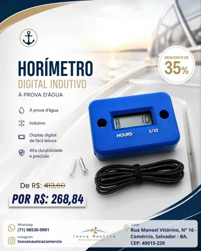 Horímetro digital indutivo à prova d?água