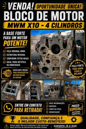 Bloco de Motor MWM X10 4 cilindros