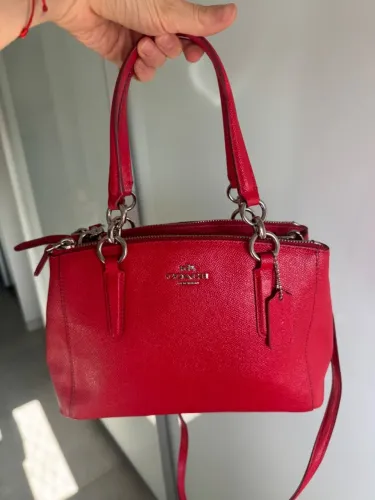 Bolsa Coach Christie Carryall Vermelha couro