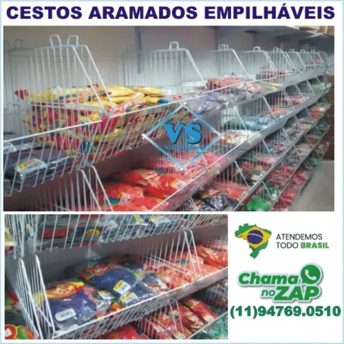 Cestos Empilháveis com Pé e Sem Pé