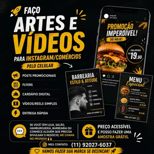 ? Faço artes e vídeos para Instagram/comércios