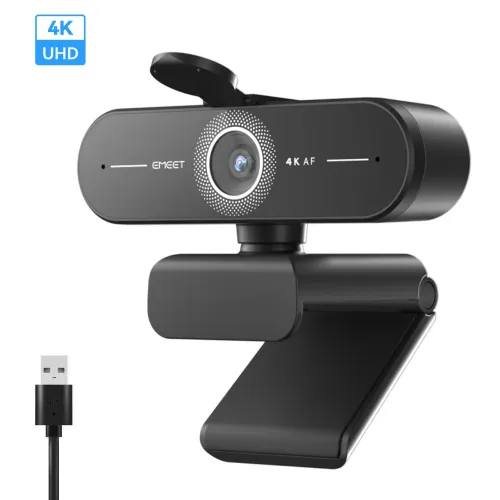 Webcam Emeet 4k C60E Auto Focus 2 Microfones Usb