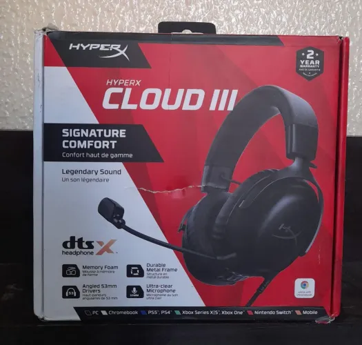 Headset HyperX Cloud III - excelente funcionamento