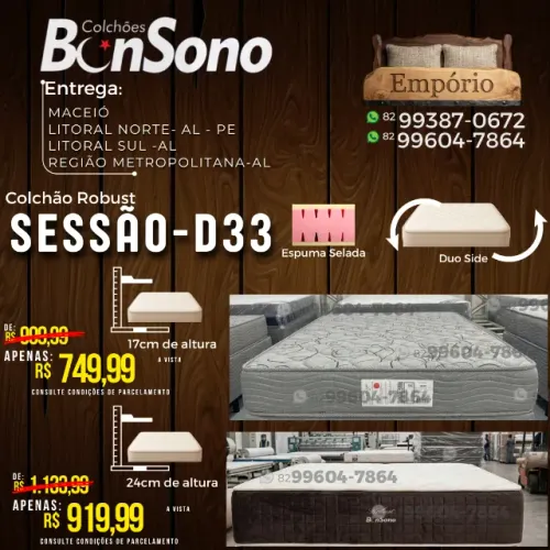 Colchão D33 casal espuma Bonsono duo face itens de fabrica pronta entrega