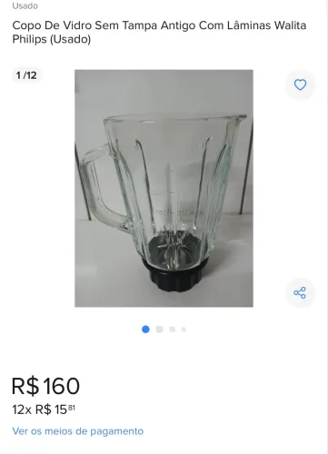 Copo liquidificador de vidro