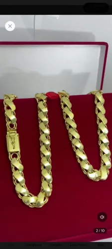 Corrente Cordão Friso S De Moeda Antiga 13mm Premium De Luxo