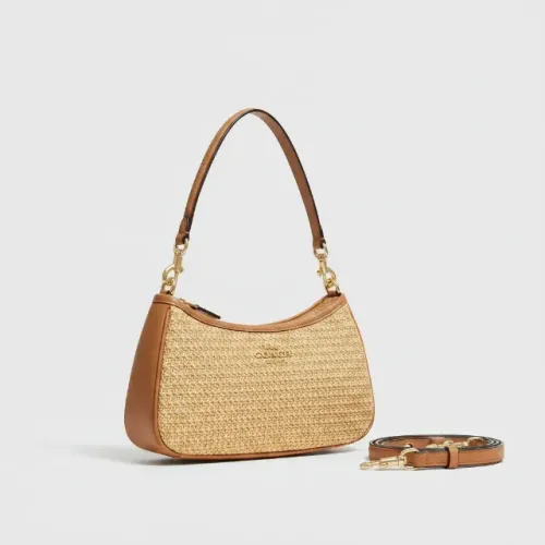 Bolsa Mini Coach Teri Shoulder PALHA TEXTURA