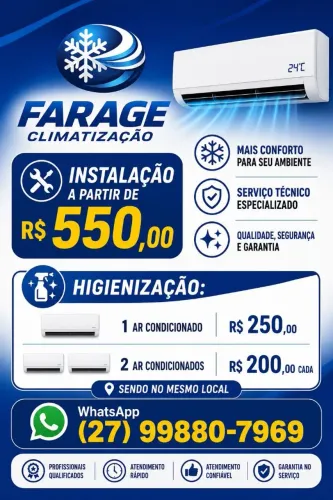 Serviços de climatização