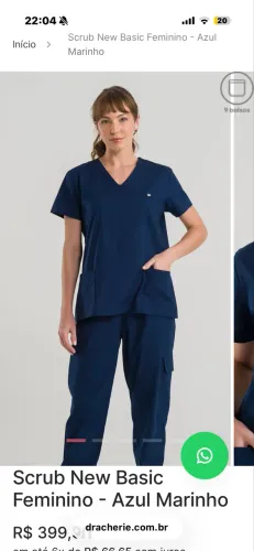 Scrub Dr. Cherie Azul Marinho