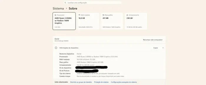 Processador ryzen 5 8500G AM5