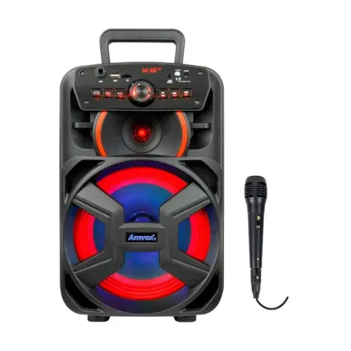 Caixa de Som Amplificada Amvox Aca 221 Bluetooth Woofer 8" Bivolt