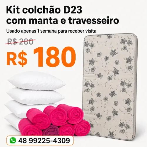 Kit Colchão D23 + Manta + Travesseiro