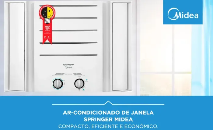 AR CONDICIONADO MIDEA SPRINGER JANELA 7500 BTUS DRENO SECO NOVO NOTA FISCAL