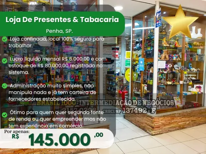 Loja De Presentes & Tabacaria, Penha, São Paulo, SP. (Cód. 105005)