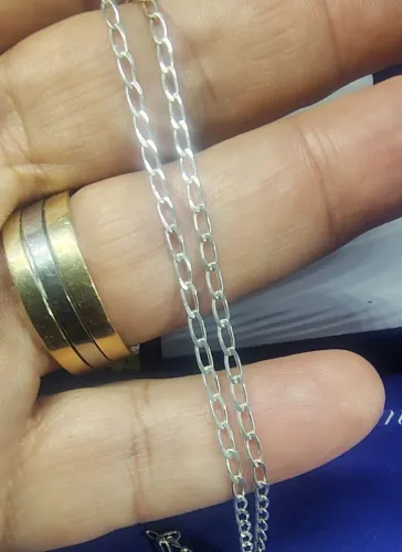 Cordão Elos Corrente Prata 925 Peso 3.77 Gramas 50 Cm 3 mm