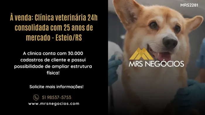 À venda: Clínica veterinária 24h consolidada com 25 anos de mercado - Esteio/RS
