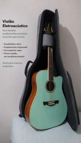 Violão Tagima Swell Deluxe Verde Turquesa Com Bag - NUNCA USADO