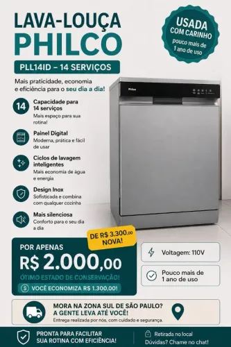 Lava-Louças Philco 14 servicos
