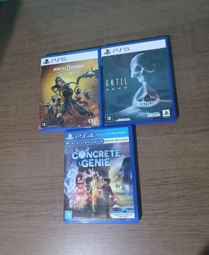 Jogos ps5 Until dawn e Mortal kombat ps4 Concrete genie