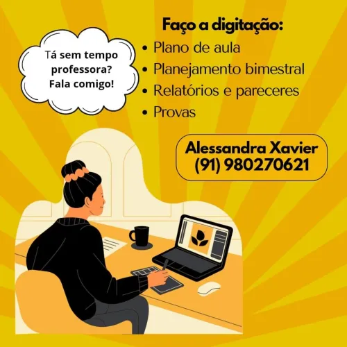 Aulas de reforço 1?ao 6? ano e serviços de digitação para professores. Contato *
