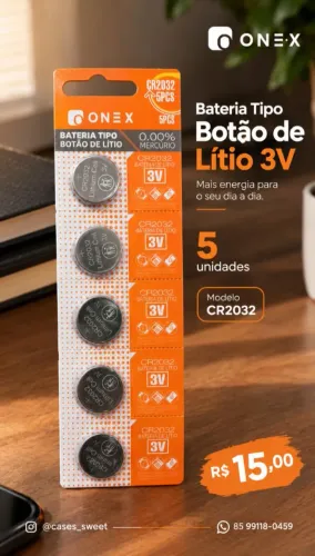 Bateria de Lítio 5 unidades 3V