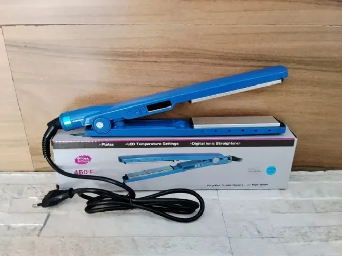 Prancha Chapinha Alisadora de Cabelo Bivolt Azul