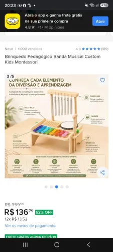 Instrumento infantil Mesa