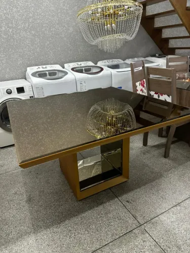 Mesa com espelhos roses e bisotados !