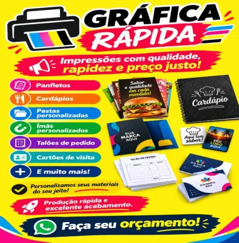 Gráfica rápida ! Panfletos, cartões de visita, talões de pedido, cardapios e muito mais!