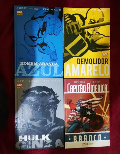 Coleção completa MARVEL CORES (HOMEM-ARANHA AZUL, DEMOLIDOR AMARELO, HULK CINZA, CAP BRANC